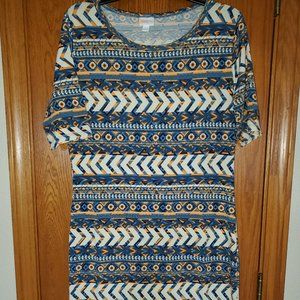 LuLaRoe "Julia" dress - Size L - Aztec pattern